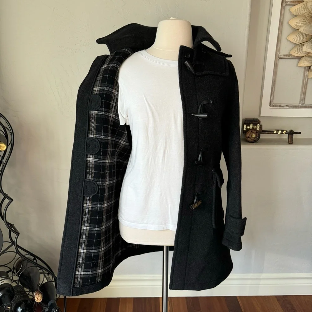 Montgomery Coat Womens Dark Gray Duffle Toggle Parker Winter‎ Coat Size 12